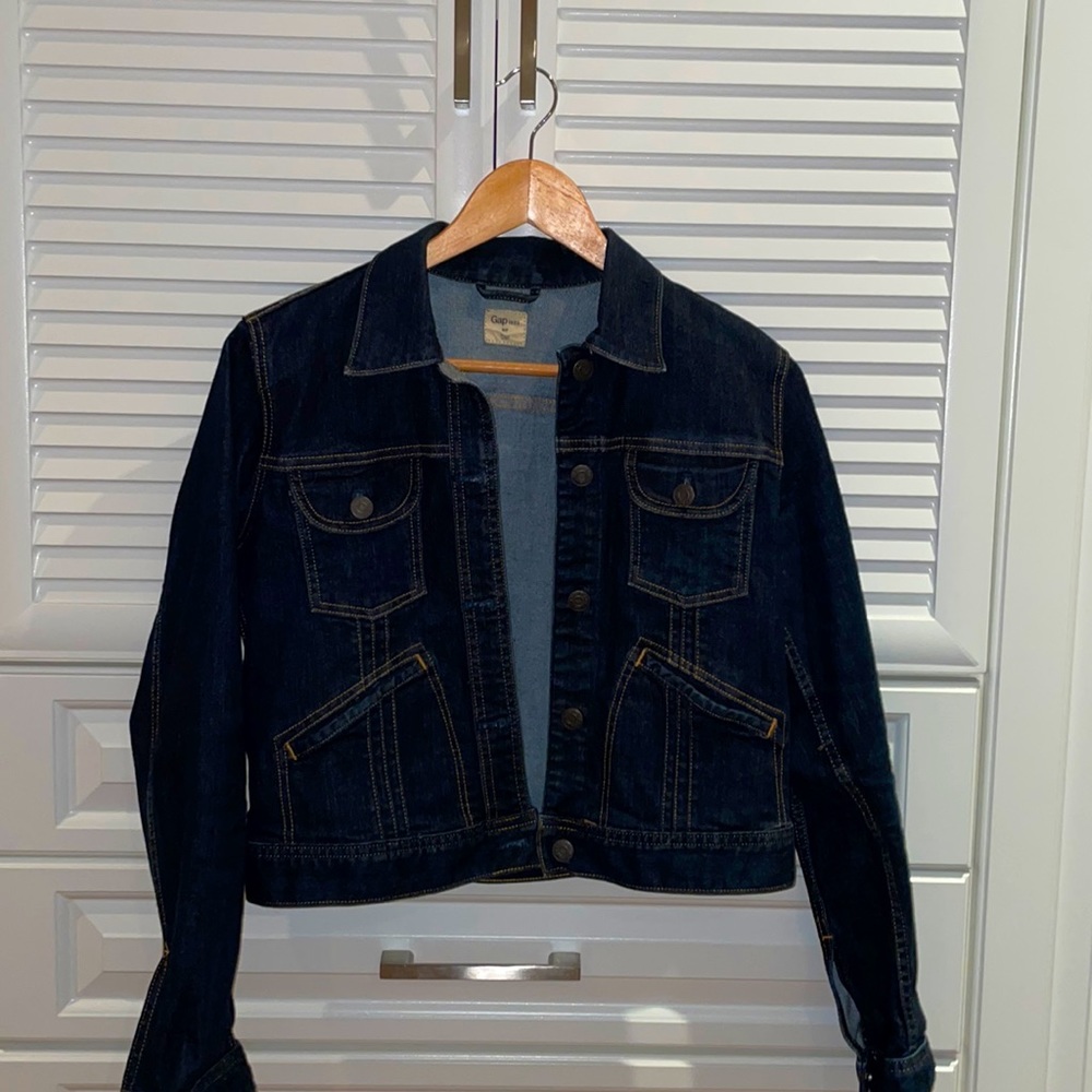 Dark denim Gap cropped Jean Jacket